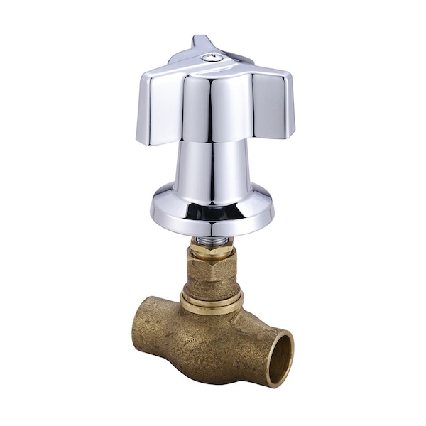 Tile Stop Valve, CXC, Polished Chrome, Connection Size: 3/4"